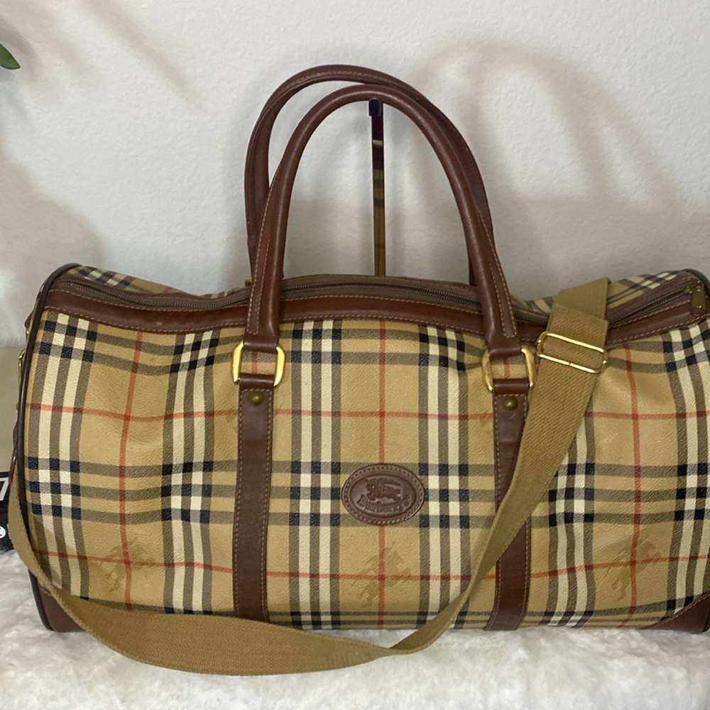 Burberrys Haymarket Check Weekender Duffle Bag